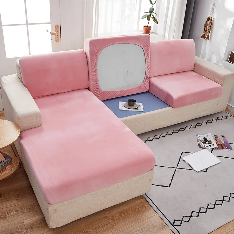 

Plush Elastic Solid Sofa Cover Stretch Tight Wrap All Inclusive Sofa Cover Living Room Funda Sofa Couch Cover ArmChair Cover