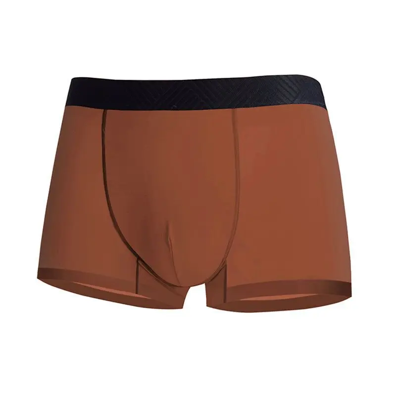 

2021 New Men's Boxer Briefs Ice Silk Summer Breathable Mesh Hollow Mesh Modal Boxer Shorts