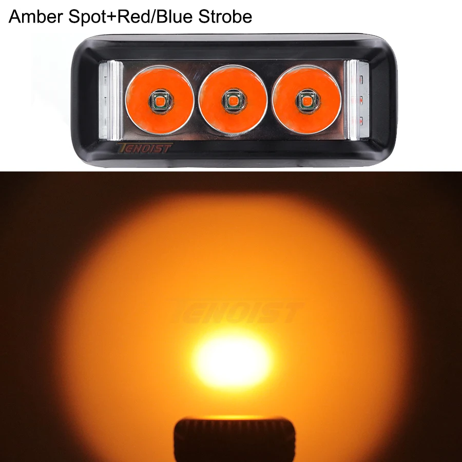 Amber Spot 4,9 дюймов красные, синие Предупреждение светильник белый янтарь желтый светодиодный рабочий Туман головной светильник DRL для автомобиля мотоцикла ATV внедорожник Грузовик 12V 24V - Цвет: Amber Spot