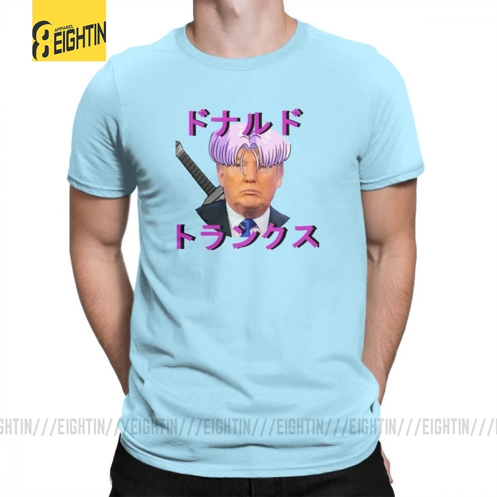 Vaporwave футболки Donald J trunks Футболка Мужская Высокое качество футболки с коротким рукавом большой размер хлопок смешной Стильный плюс - Цвет: Небесно-голубой