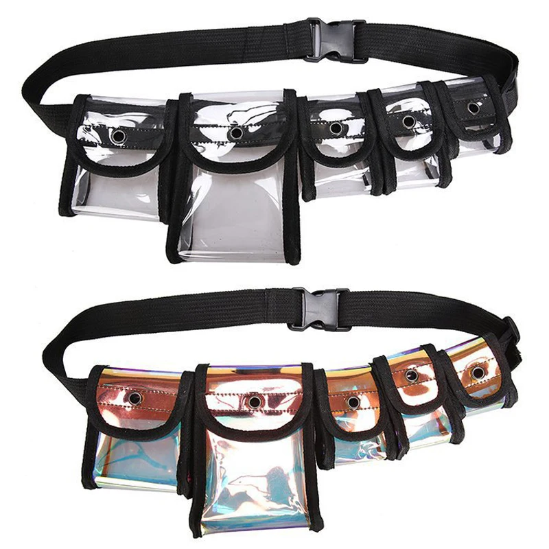 

Holographic Belt Bag PVC Waterproof Laser Belt Bag Rest Transparent Messenger Bag Ladies Sports Mobile Phone Bag