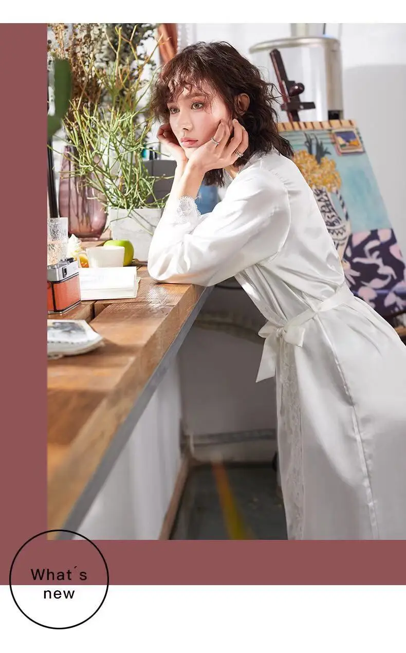 Ночное белье сексуальный стиль шелк полиэстер домашняя одежда халат сексуальная