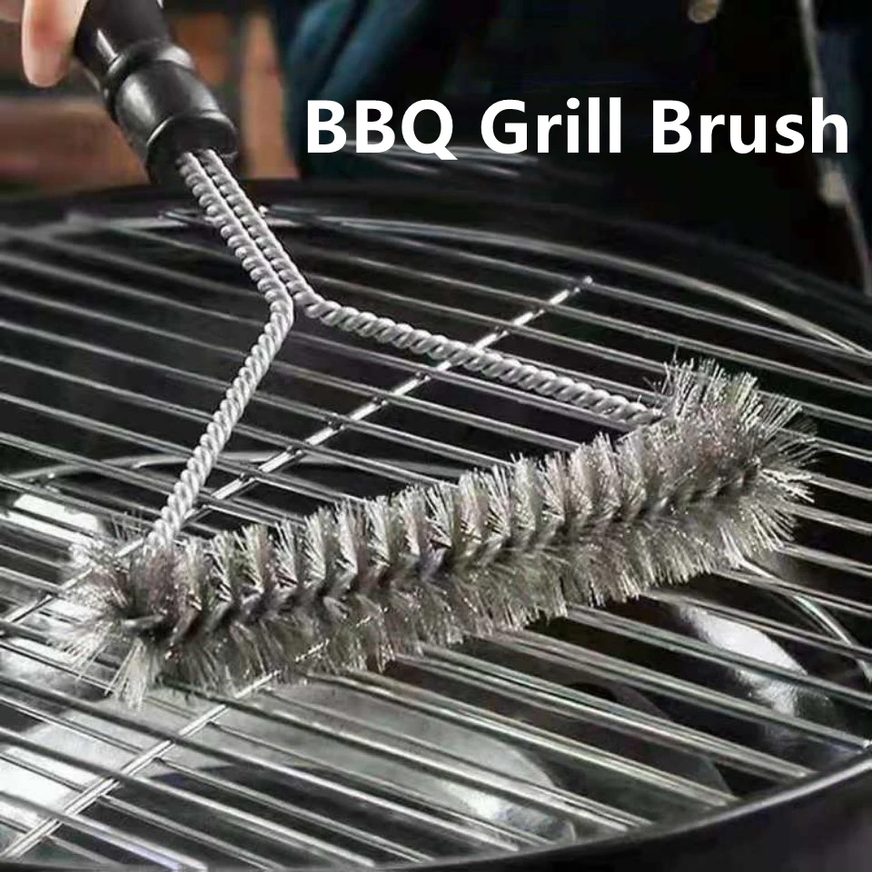 

Kitchen Accessories BBQ Grill Barbecue Kit Cleaning Brush Stainless Steel Cooking Tools Wire Bristles Triangle Cleaning Brushes