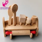 Doll House Diy Accessories Mini Wood Cooking Tools for Barbie Doll House Funiture