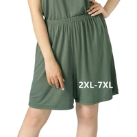 womens summer casual quarter pants loose plus size pajama pants lazy high elastic cotton comfortable leggings home pant 2xl 7xl