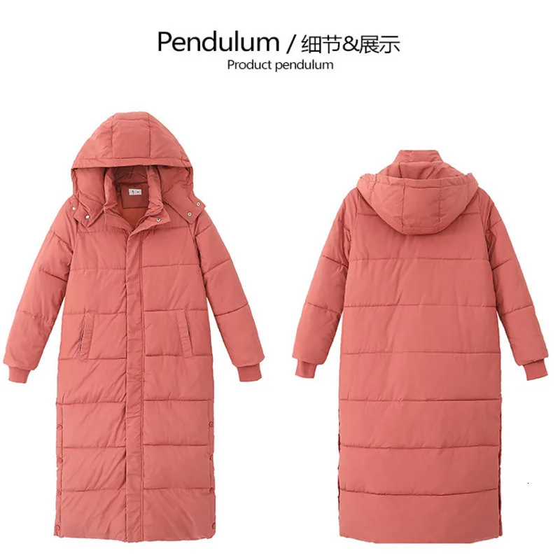 Зимняя куртка для женщин X long с капюшоном хлопковое стеганое Женское пальто