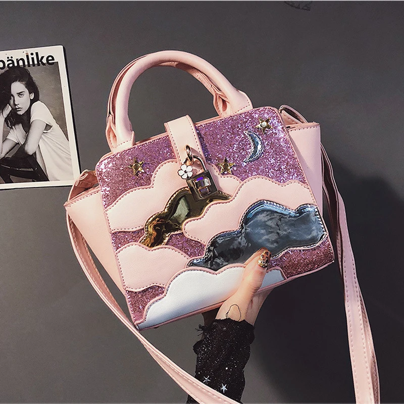2021 модная женская сумочка из искусственной кожи с блестками Маленькая Лоскутная
