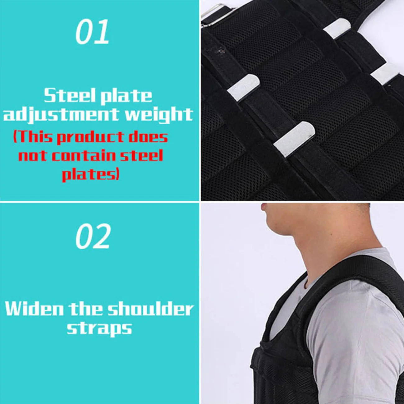 

Adjustable Weighted Vest with 32 pouchs Exercise Loading Weight Vest Steel Plate Fitness Equipment Boxing Fitness Vest 30KG