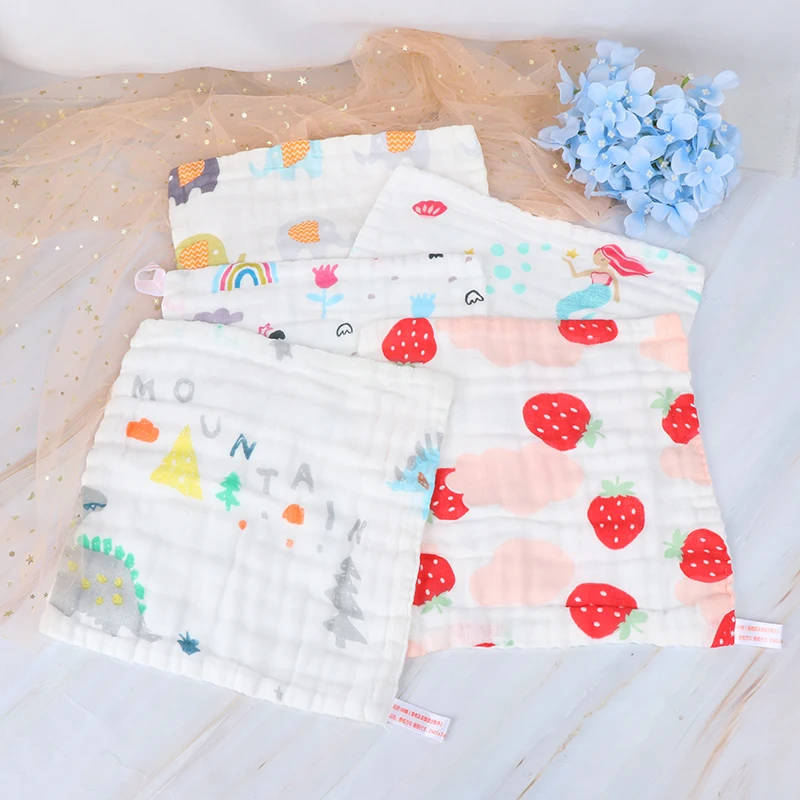  Face Towel 6 Layers Muslin Cotton Soft Baby Towels Handkerchief Bathing Feeding Washcloth Wipe Burp Cloths 25x25cm | Мать и ребенок