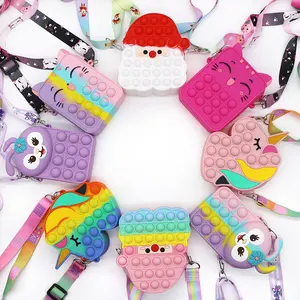 New Pop Children Antistress Fidget Toy Stellalou Unicorns Push Bubble Girls Bags Women Cute Santa Cl