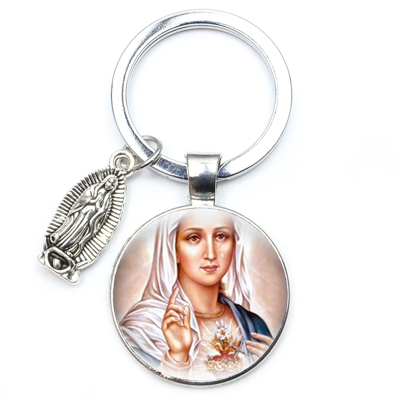 Цепочка для ключей с изображением Богородицы мамы и ребенка Иисуса - купить по