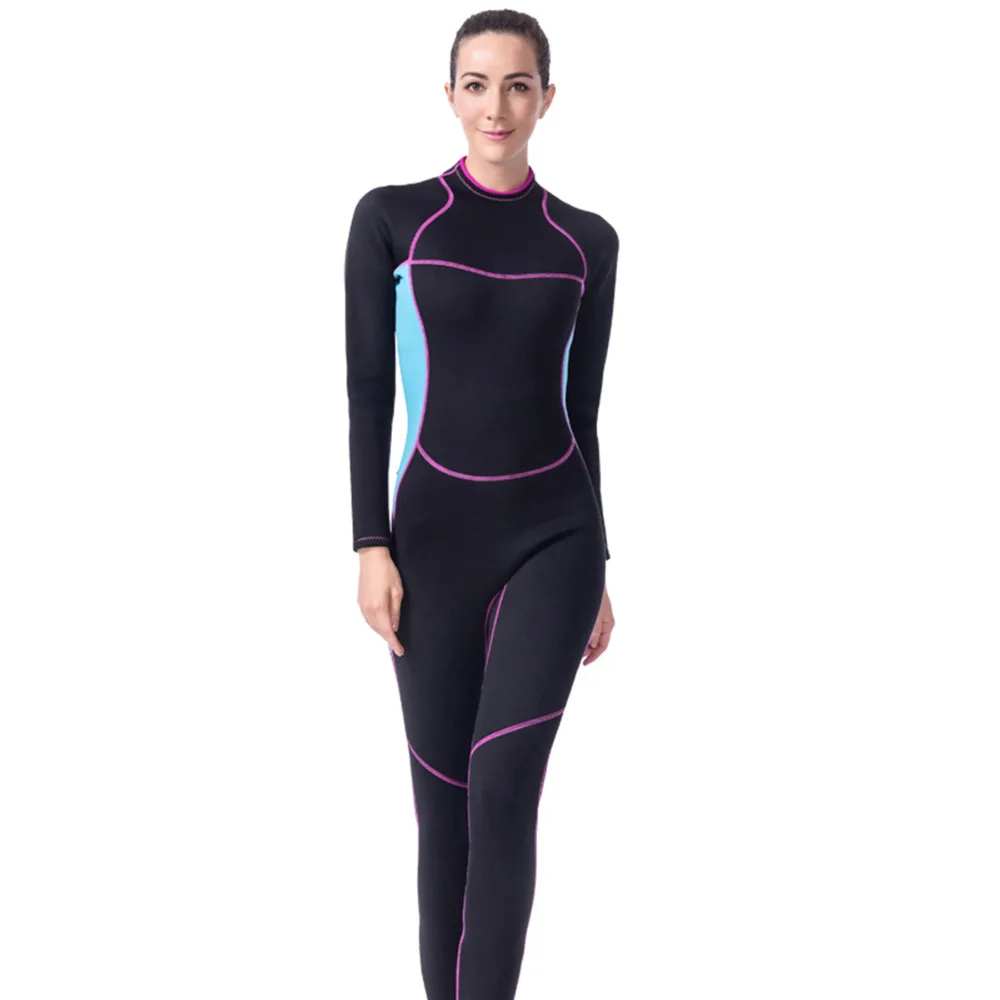 Комбинированные женские гидрокостюмы с длинным рукавом для дайвинга снаряжение