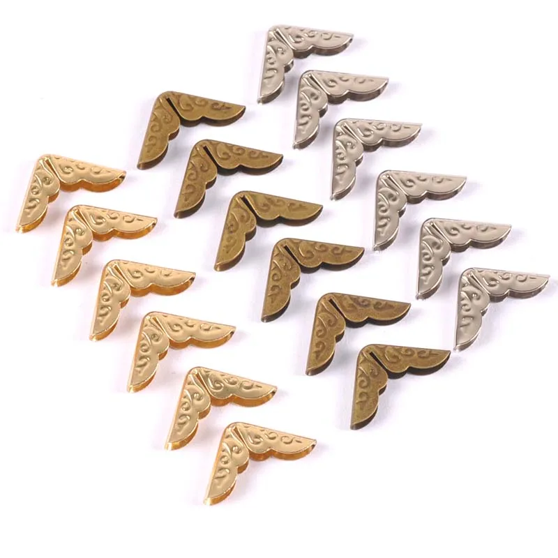 50pcs 14x14mm Antique Metal Book Scrapbooking Notebook Albums Menus Folders Corner Protectors Bronze Tone C3055