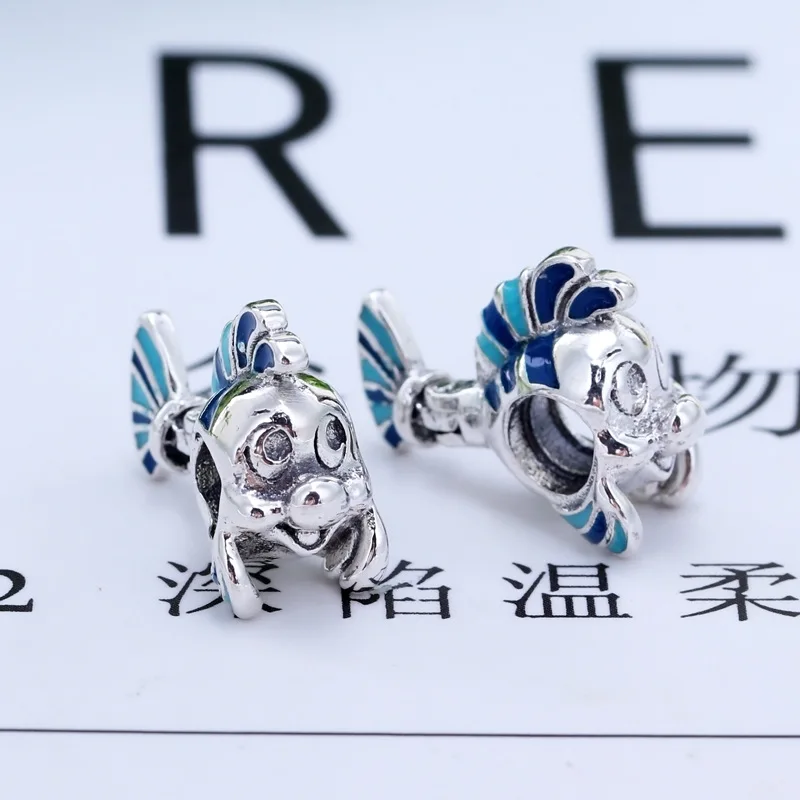 Женский браслет Русалочки оригинальный бусины из стерлингового серебра 925 шарма