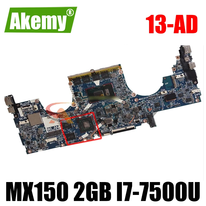 

Akemy для HP ENVY 13-ad Материнская плата ноутбука MX150 2 Гб i7-7500U 8 Гб 926318-001 926318-501 926318-601 100% полностью протестирована