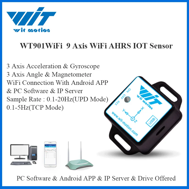 WitMotion WT901WIFI Беспроводной multi соединенные 9 оси ускорение + гироскоп магнитометр