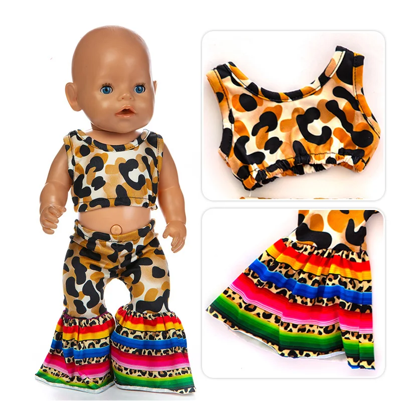 Новая модная леопардовая одежда для детской куклы 43 см|Куклы| |
