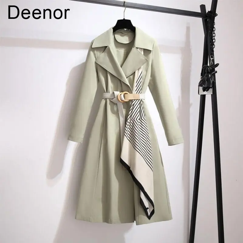 Deenor giacca a vento di media lunghezza cappotti donna inverno 2021 temperamento coreano giacca da donna cappotto sciarpa di seta gratuita cintura