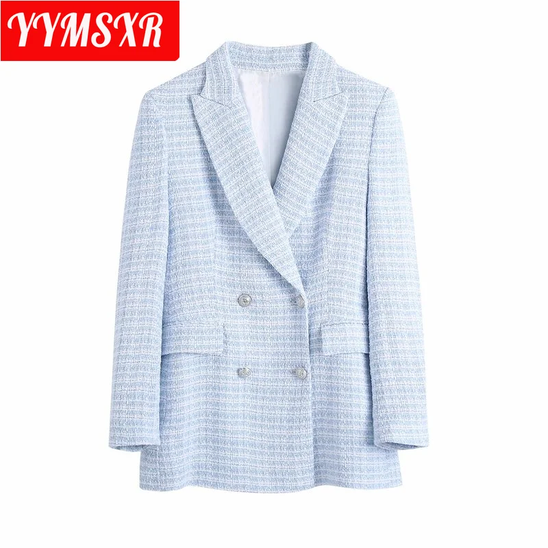 Women's Suit Female Jacket Slim-fit Small Incense Wind Mid-length Top Pure Color Versatile Temperament Fashion Clothes 2022