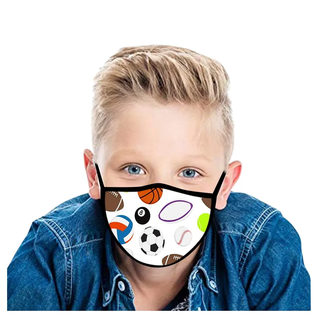 Boys Preference Printed Mask Football Basketball Rugby Baseball Breathable Washable Outdoor Masks Face Protctor Children's | Дом и сад