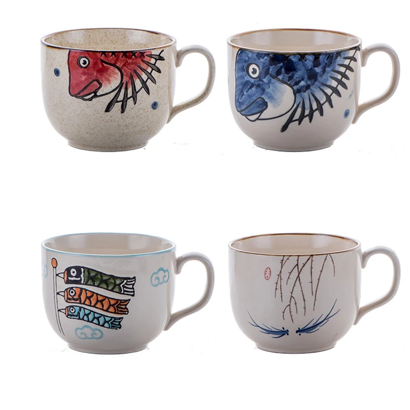 Милая керамическая кружка большой емкости для семейной пары завтрака молока в