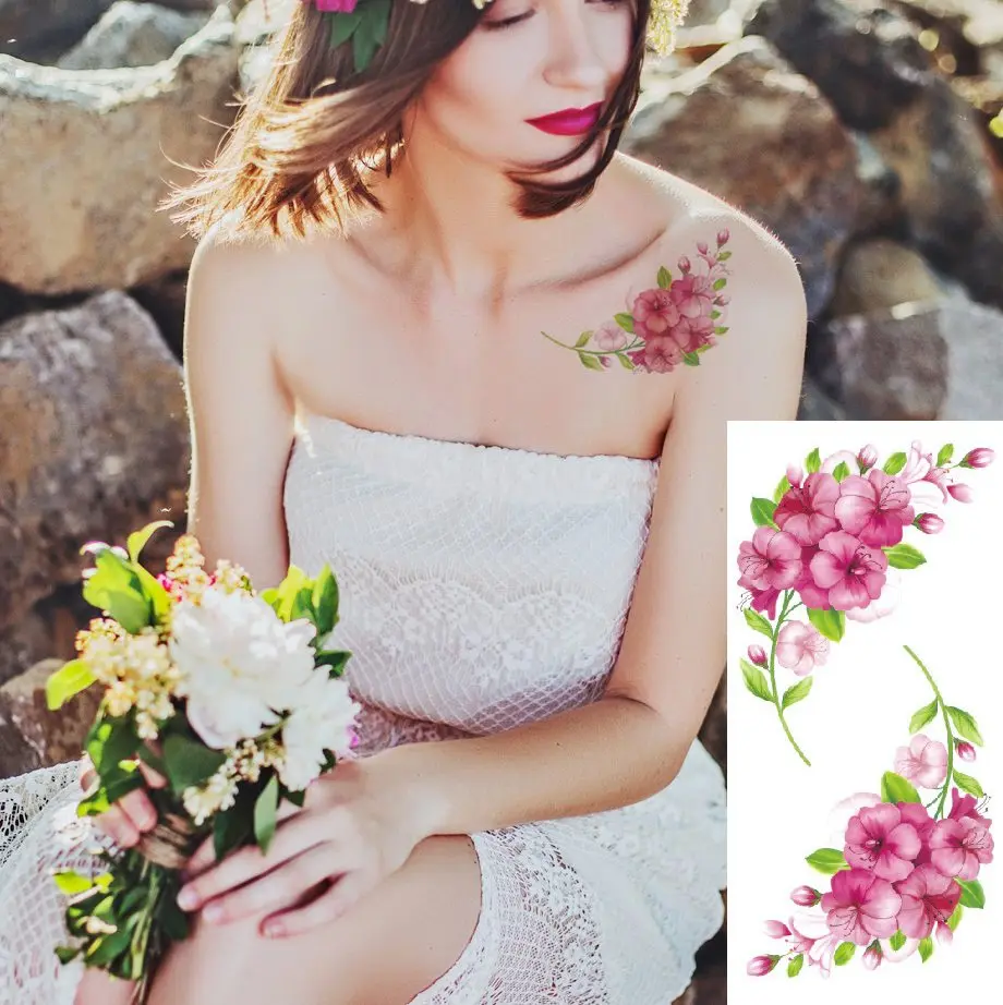 Водонепроницаемый Временные татуировки стикер пион Тотем поддельный тату флэш