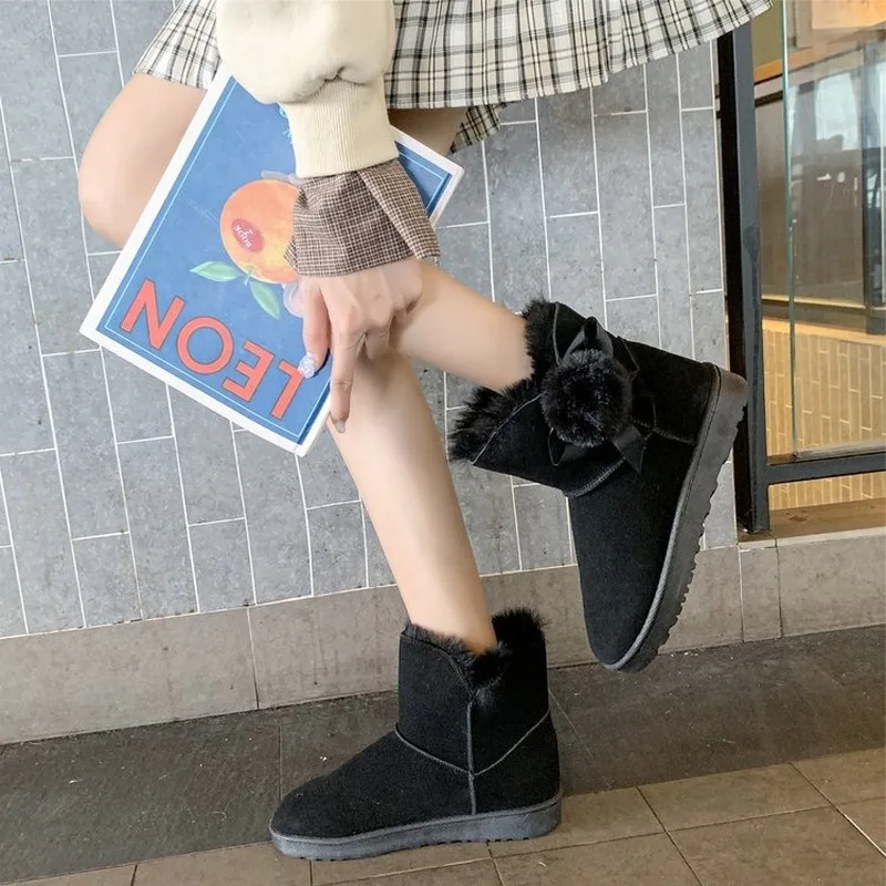 Милые зимние сапоги женские ботильоны обувь на платформе теплые удобные мягкие