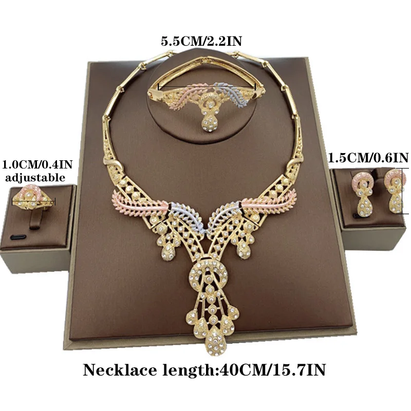 

Liffly New Nigerian Bridal Wedding African Costume Jewelry Set Dubai Neckace for Women Party indian Jewelry Sets