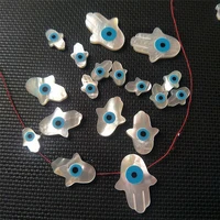 5pcslot hand shape blue evils eye shell beads white mother of pearl beads for women making diy charm jewelry necklace bracelet