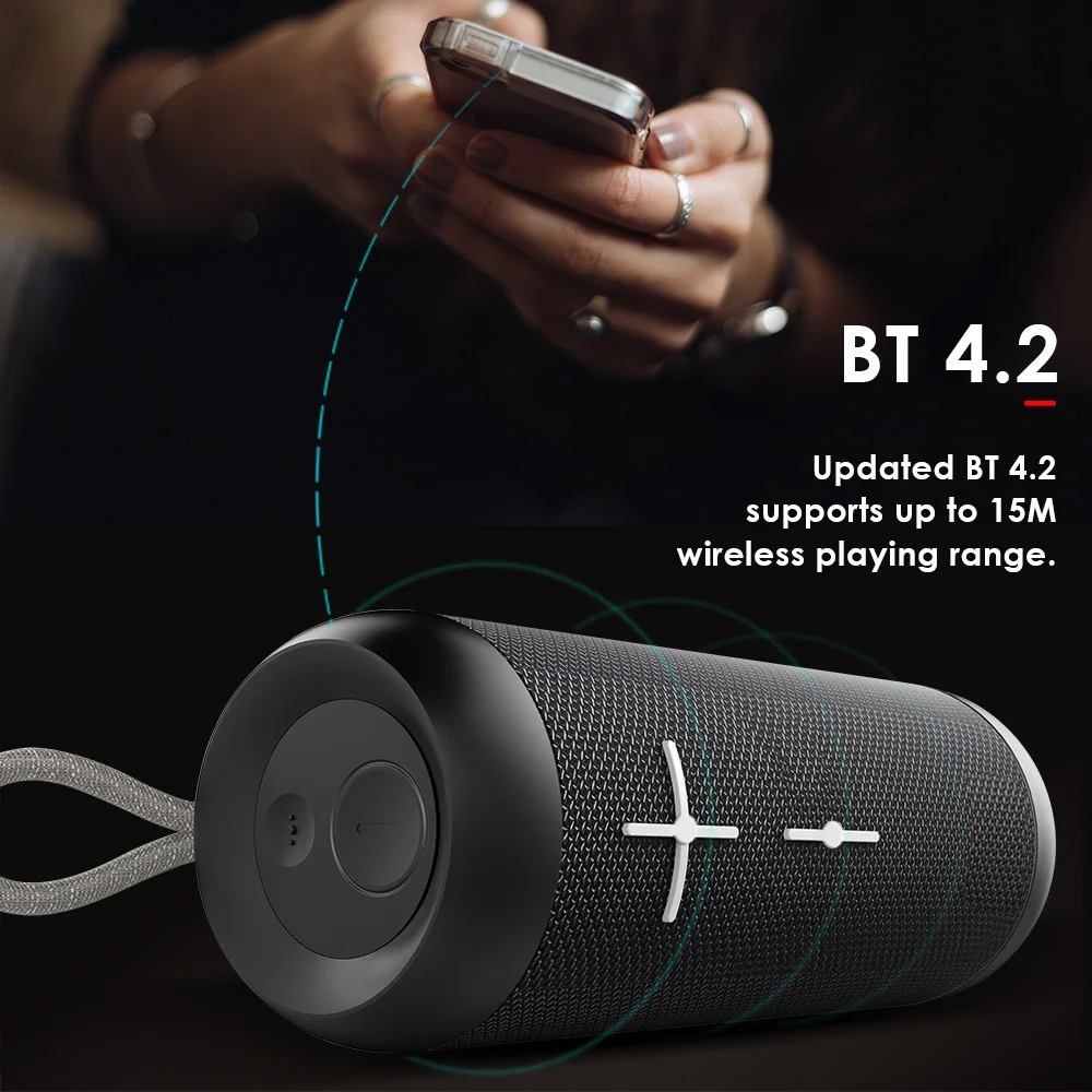 Беспроводной Bluetooth динамик s IPX6 Водонепроницаемый сабвуфер TWS соединение Динамик