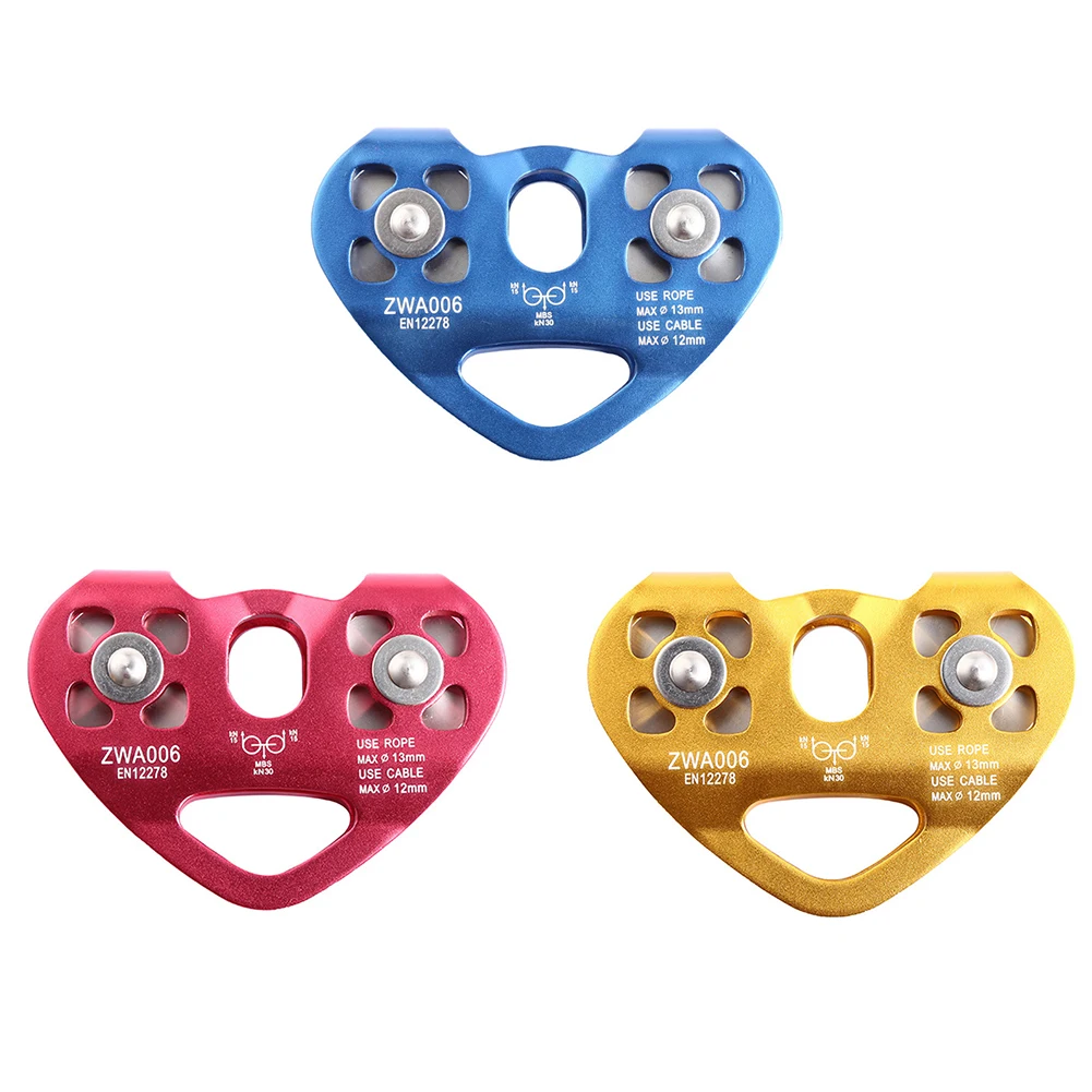 

30kN Rock Climbing Rescue Pulley Aluminum Downhill Outdoor Caving Equipment For Rock Climbing Caving Aloft Work Rescue