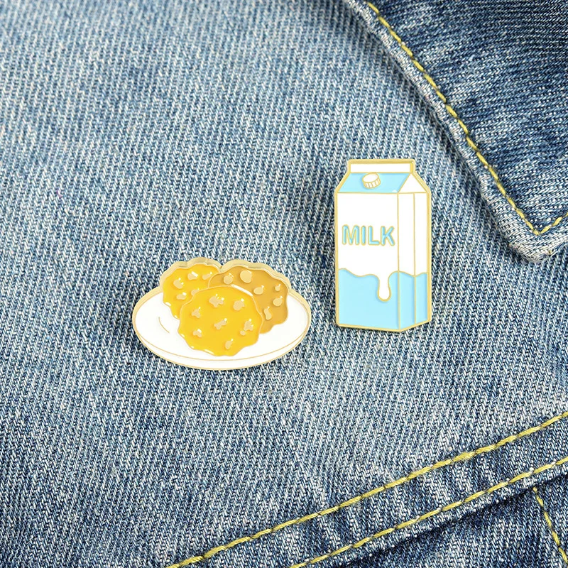 

Best Snacks Enamel Pins Custom Chocolate Cookies Milk Brooch Lapel Badge Bag Cartoon Food Jewelry Gift for Kids Friends