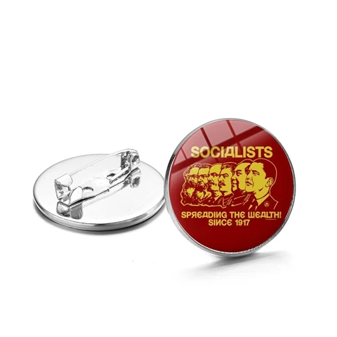 Style 16 SONGDA Hero Stalin CCCP Retro Brooch Sickle Hammer Sign Soviet Russian Army Icon Badge for Men Coat Suit Metal Pins High Quality - Окраска металла: Style 16