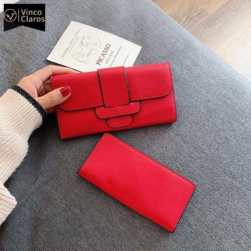 Удлиненный женский кожаный кошелек стандартный бумажник для женщин