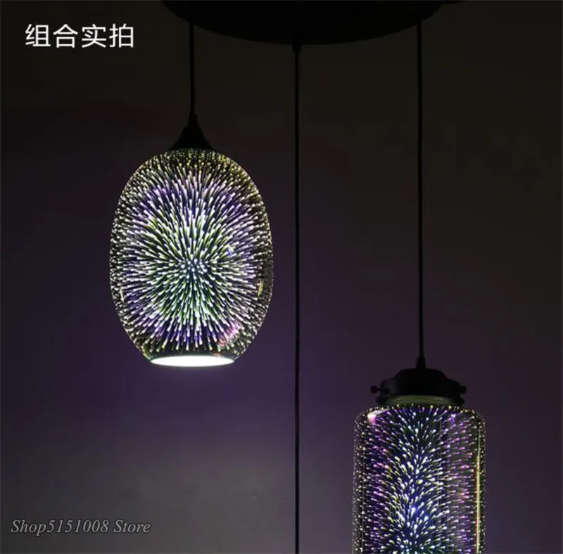 Блестящие 3D светодиодные подвесные светильники для бара гостиной кухни