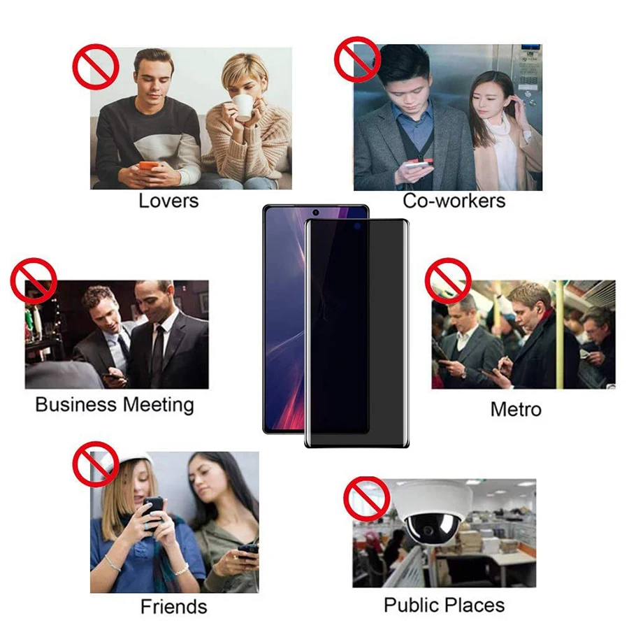 

Full Cover Privacy Screen Protector For Samsung Galaxy Note 20 S21 Ultra S20 Note 10 Plus A52 A51 Anti Spy Tempered Glass Film
