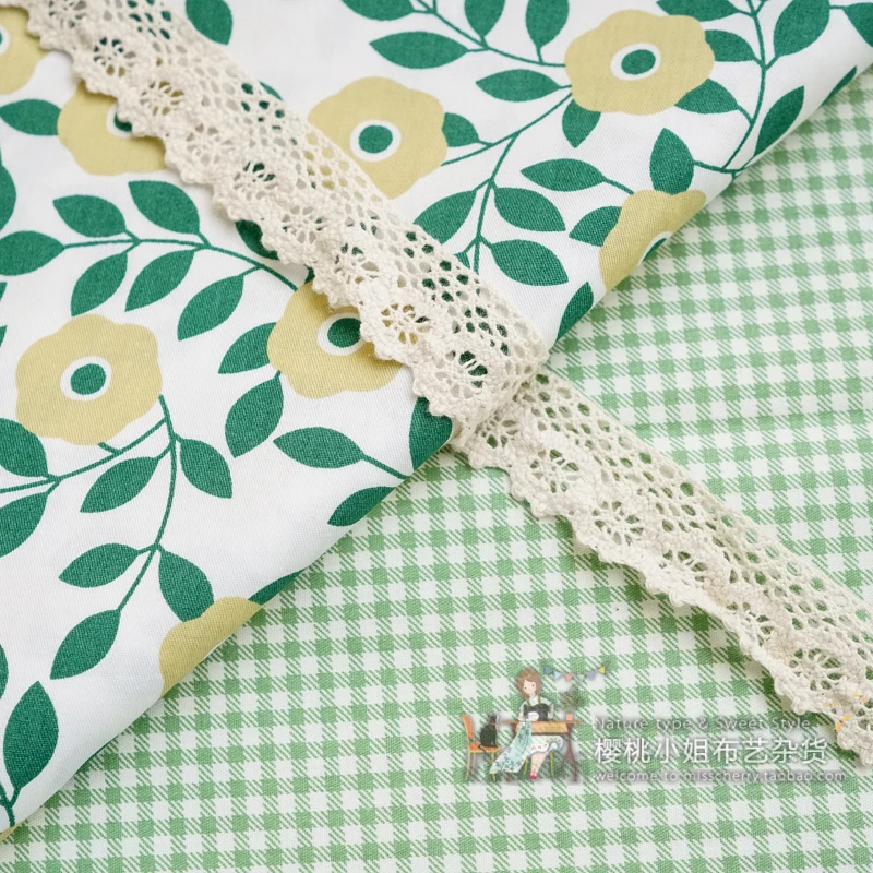 160x50 см зеленая розовая Цветочная саржевая хлопковая ткань сделай сам Детская