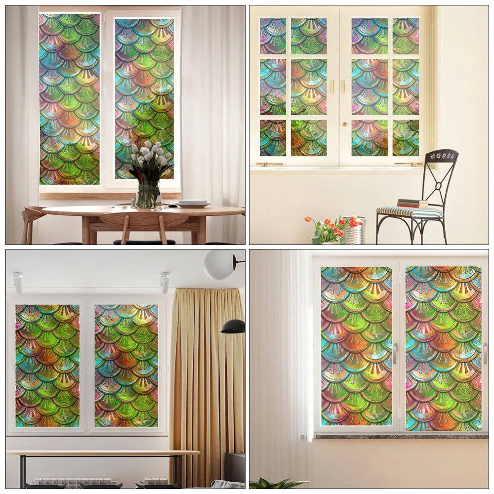 

1Pc Window Privacy Film Non-Adhesive Static Window Film Glue Free Window Decal