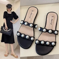2021 summer new fairy style flat sandals womens leisure fashion one word with student flat heel roman shoes