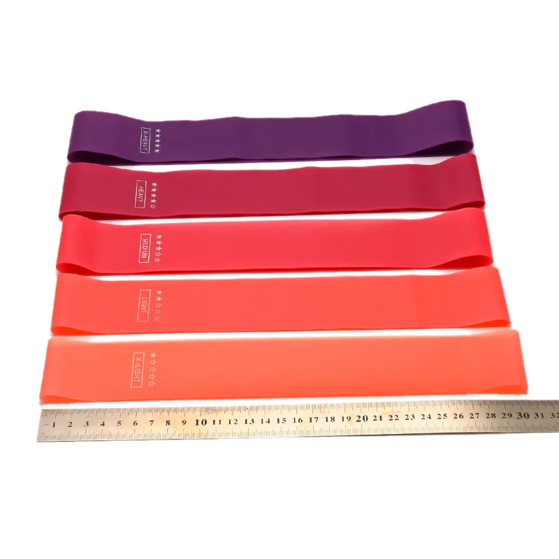 Резиновая лента 5 уровней сопротивления для тренировок фитнеса пилатеса йоги