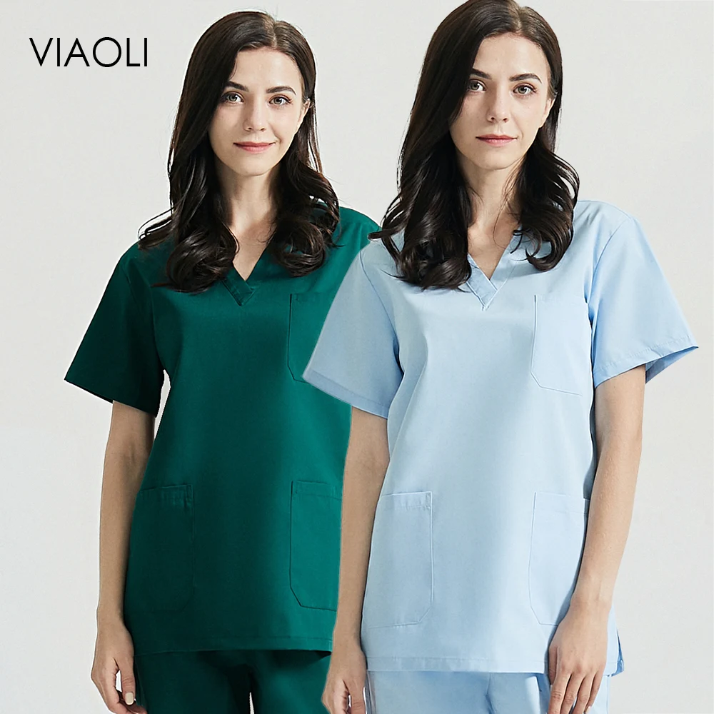 Оптовая продажа высокого качества с v образной горловиной Медсестра скрабы