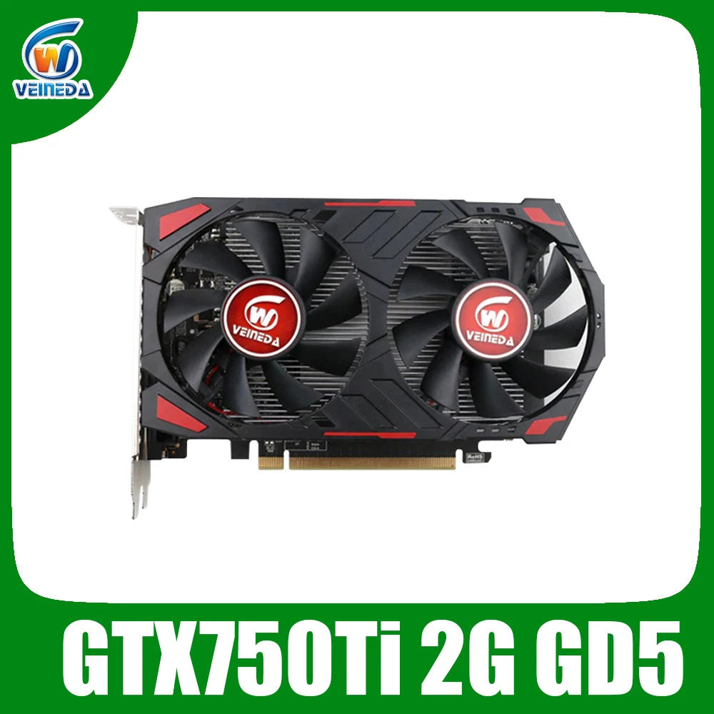 Видеокарта Veineda, GPU gtx 750 ti, 2 Гб, 128 бит, GDDR5, настольные видеокарты для ПК, для игр nVIDIA Geforce