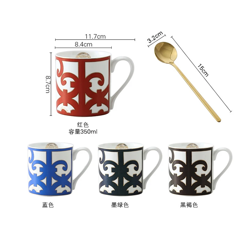 

Luxury Totems Geometric Ceramic Coffee Mug Coffee Cup Gold Breakfast Milk Water Cup Couple Creative Gifts Free Shipping