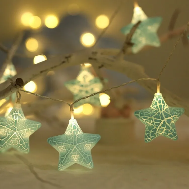 

Led star light crack five pointed star light girl heart room decoration light