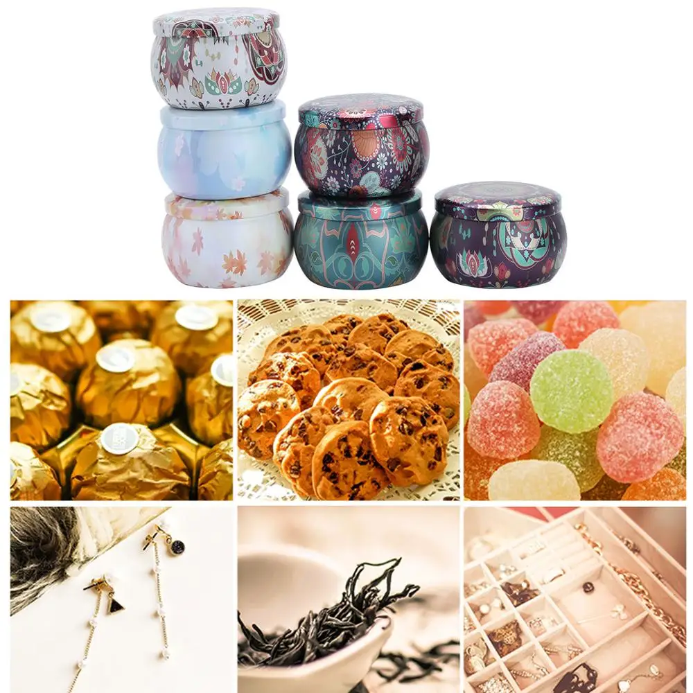 Набор из 6 банок для свечей и воска винтажный Европейский Мини чехол хранения