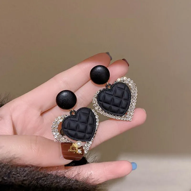 

925 Silver Needle Hollow Heart Earrings for Women 2021 Statement Jewelry