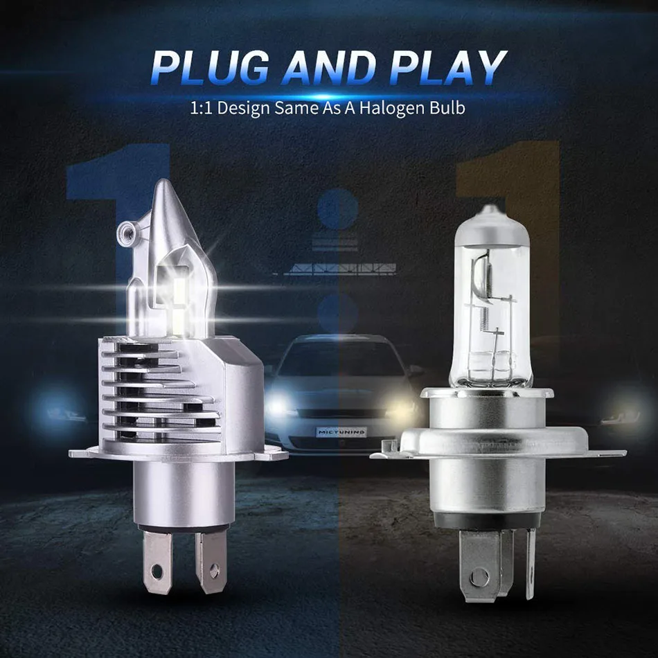 

H4 9003 HB2 LED headlight bulbs 12V 24V 80W 16000LM diode lamps LED H4 for cars high beam dipped beam auto grade chips