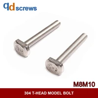 304 m8m10 t head model stainless steel screw bolt gb37