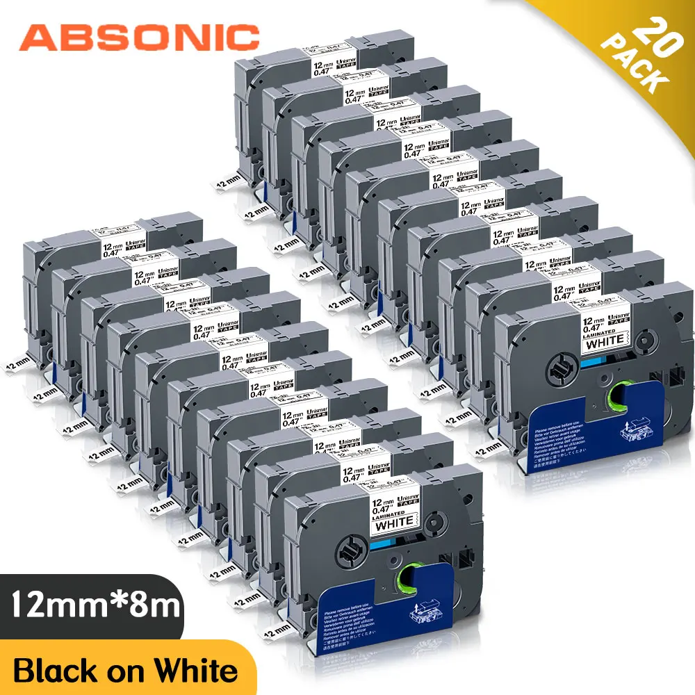 Absoonic 20 шт. TZe 231 этикетка на кассету лента совместимая для Brother P Touch PT H100 D210 D600