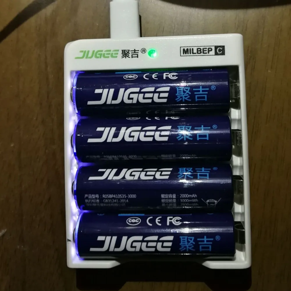 Jugee 4 шт 1,5 v 3000 mwh AA перезаряжаемый литий-полимерный литий-ионный полимерный литиевый аккумулятор+ 1 USB зарядное устройство
